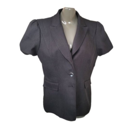 Tahari Arthur S. Levine Women Black Short Sleeve One Button Style Blazer Size 16 - Picture 1 of 3